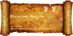 Marecsek Martin névjegykártya
